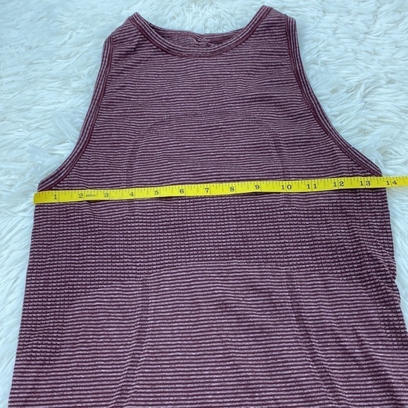 Lululemon Run: Swiftly Tech Tank Tonka Stripe Heathered Bordeaux - Picture 2 of 5